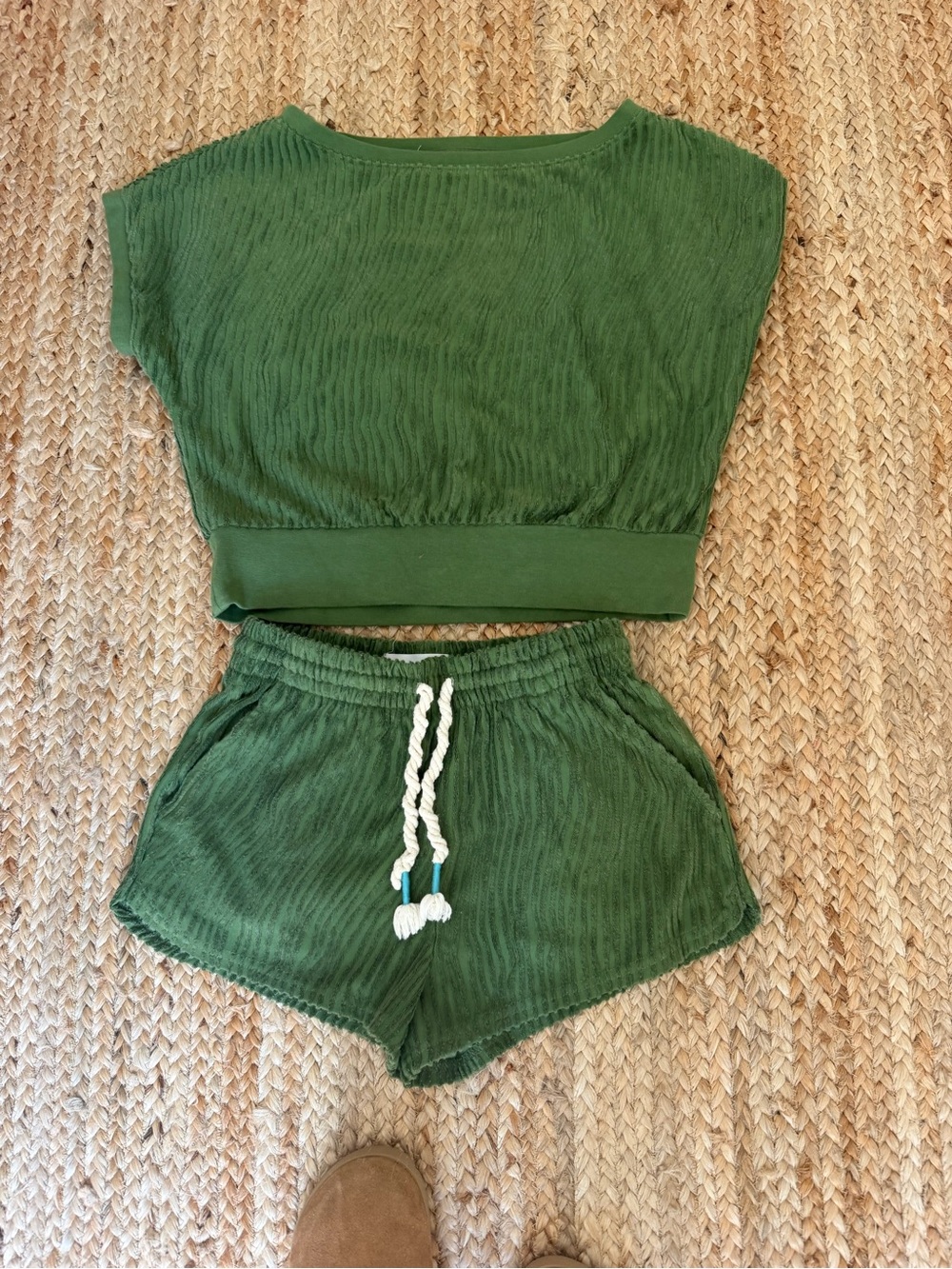 Spiritual Gangster Green Women's Lounge Shorts and Top - Casual Drawstring